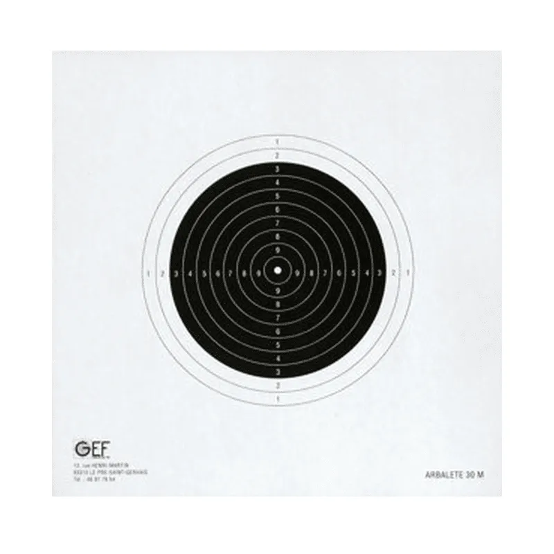 Arbalète 30 metres format 20x20 carton blanc