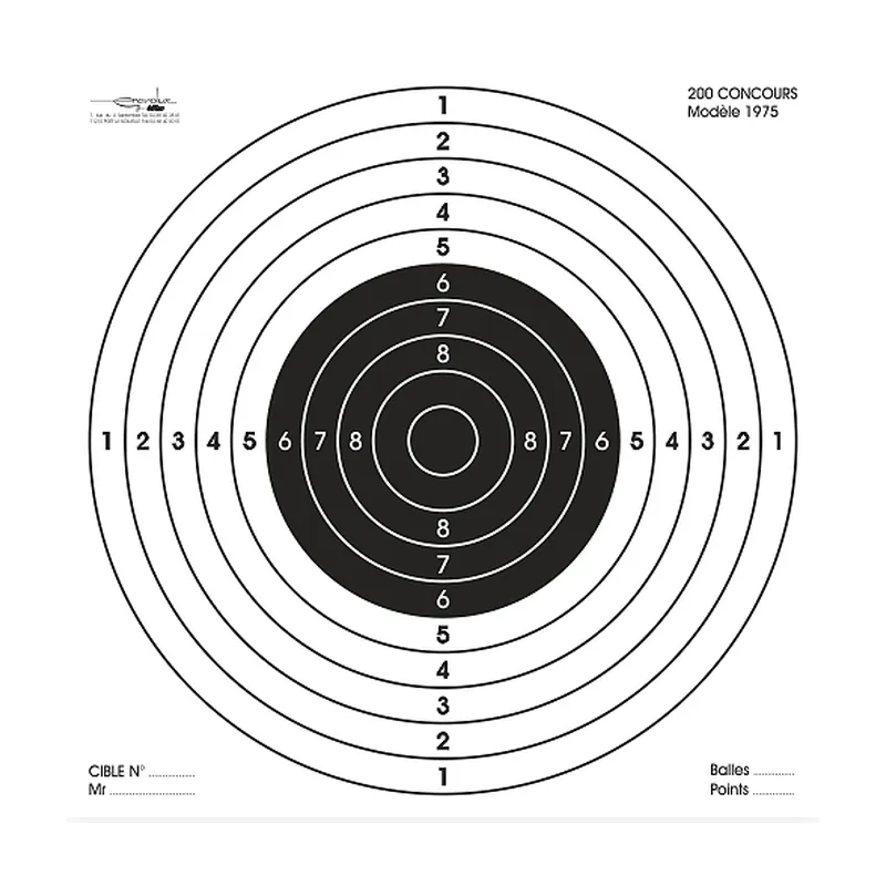 Carabine 200 concours format 85x85 papier