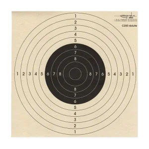 Carabine 200 concours réduction tir à 100 m format 52x53 carton