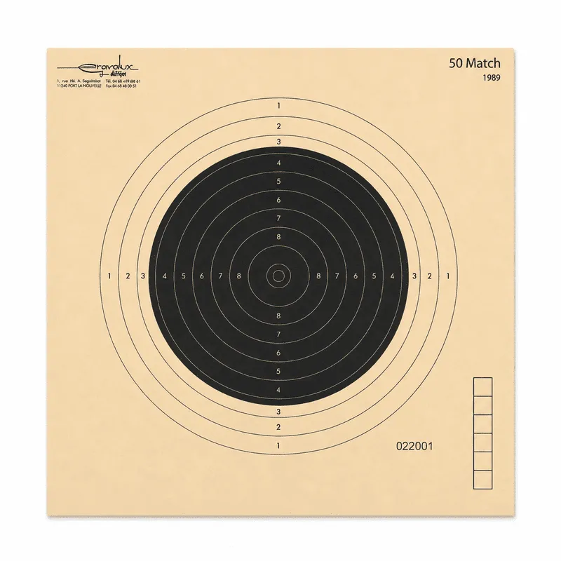 Carabine 50 mètres (50 match) 20x20 numérotée carton