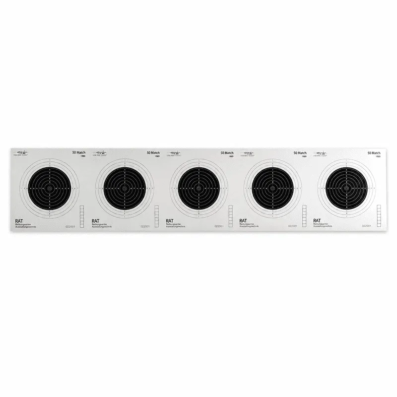 Carabine 50 mètres (50 match) en bande carton format 100x20