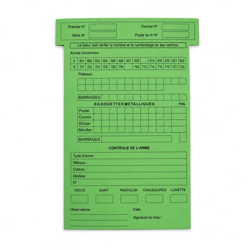 Fiche planning universelle T3 134x80mm vert 3