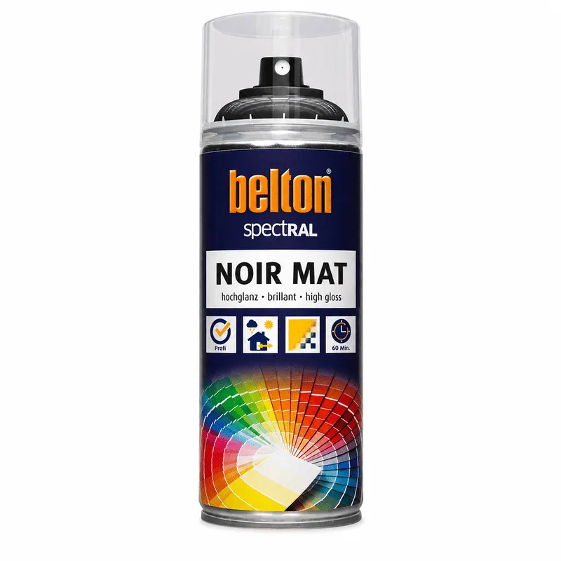 Peinture en aérosol noir mat gravolux