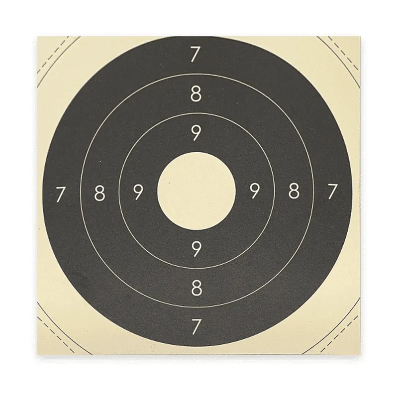 Pistolet 25/50 mètres zone 10 blanche visuel format 21x21 carton